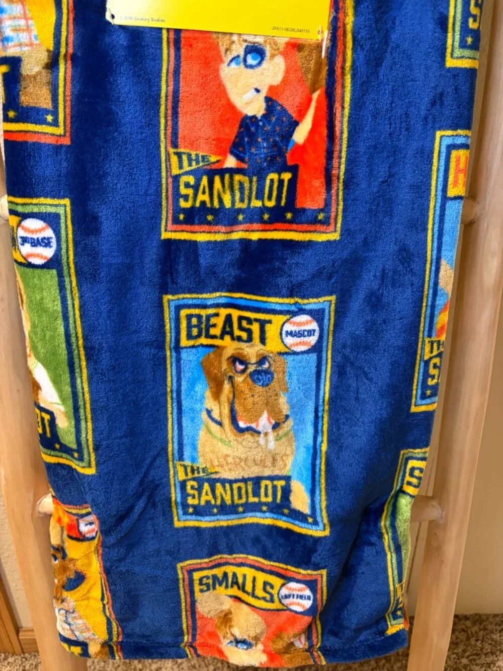 The Sandlot Baseball Movie Character Cards Plush Throw Blanket 50x70 NWT